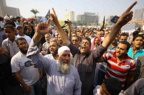 Thousands of Salafis shout on church's land: Church is uncleanness and infidelity!